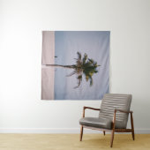 Grüne Palme direkt am Meer Wandteppich (Beispiel (Horizontal))