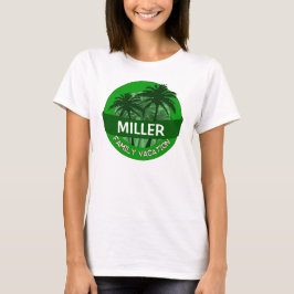 Grüne Palme individuell anpassbarer Familienurlaub T-Shirt