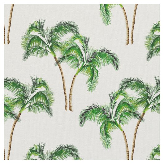 Grüne Palmen auf Weiß Stoff (Nahaufnahme)
