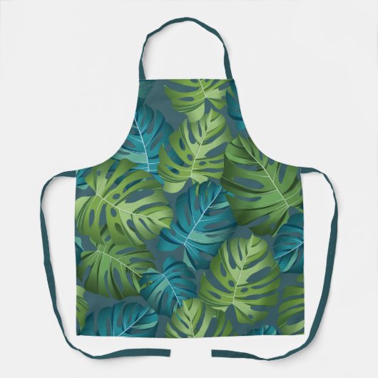 Grüne Palmen Blätter Dschungelmuster Schürze (Vorderseite)