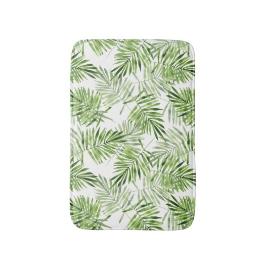 Grüne Palmen Blätter. Farbmuster Badematte (Vorderseite Vertikal)