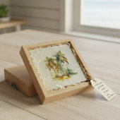 Grüne Palmen mit Kokospalmen Wassertropen Glasuntersetzer