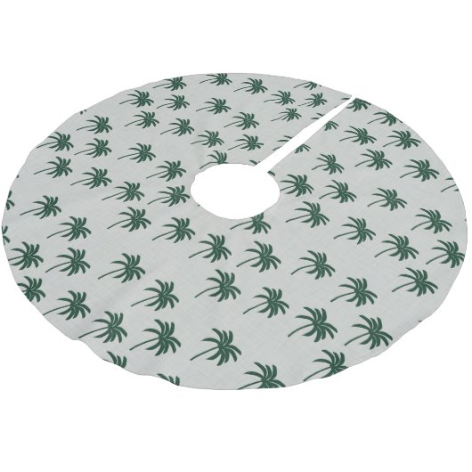Grüne Palmen Polyester Weihnachtsbaumdecke (Schrägansicht)