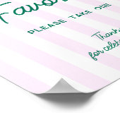 Grüne Palmen Rosa Streifen Favoriten Poster (Ecke)