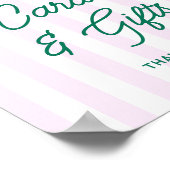 Grüne Palmen Rosa Streifen Karten und Geschenke Poster (Ecke)