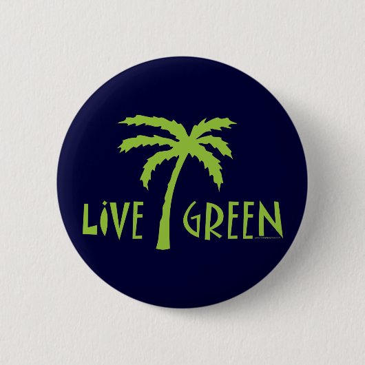 Grüne Palmenbaumumwelt Button (Vorderseite)