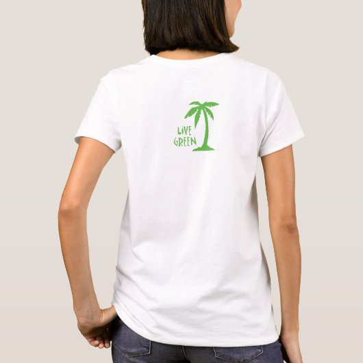 Grüne Palmenbaumumwelt T-Shirt (Rückseite)