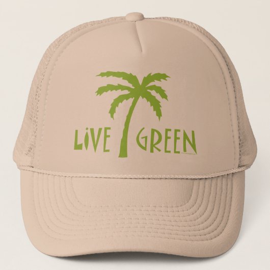 Grüne Palmenbaumumwelt Truckerkappe (Vorderseite)
