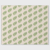Grüne Palmenblätter Geburtstag Creme Geschenkpapier (Flach)