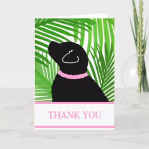 Grüne Palmeninsel Schwarzer Hund Danke Karten