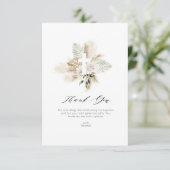 Grüne Pampas Blütentaufe Dankeschön Karte (Stehend Vorderseite)