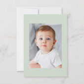 Grüne Pampas Blütentaufe Dankeschön Karte (Rückseite)