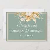 Grüne Pampas-Gras-Blumenzwiebeln Rett Datum Einladung (Rückseite)