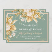 Grüne Pampas-Gras-Blumenzwiebeln Rett Datum Einladung (Vorne/Hinten)