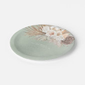 Grüne Pampas Gras und Blume Pappteller (Schrägansicht)