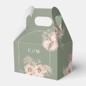 Grüne Pampas-Grasblumenhochzeit Geschenkschachtel (Rückseite)