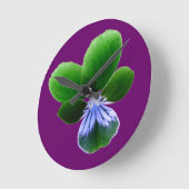 Grüne Pansy-Wall-Uhr Runde Wanduhr (Winkel)