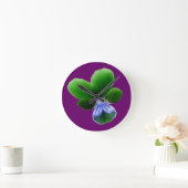 Grüne Pansy-Wall-Uhr Runde Wanduhr (Zuhause)