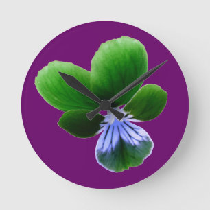 Grüne Pansy-Wall-Uhr Runde Wanduhr