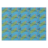 Grüne Papageien auf blauem Tischdecken (Vorderseite (Horizontal))