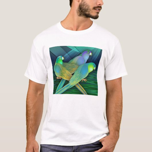 Grüne Papageien T-Shirt (Vorderseite)