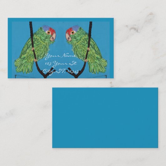 Grüne Papageien Visitenkarte (Vorne/Hinten)
