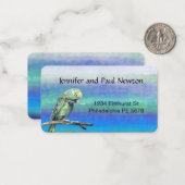 Grüne Papagekarten Mitteilungskarte (Vorderseite/Rückseite Beispiel)