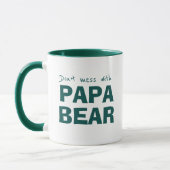 Grüne Papayabären-Vater Minimalistische Typografie Tasse (Links)