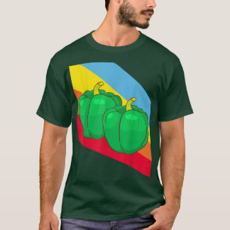 Grüne Paprika Gemüse Vegan Vegetarier T-Shirt