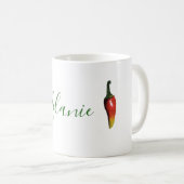 Grüne Paprika-Paprikaschoten personalisiert Kaffeetasse (VorderseiteRechts)