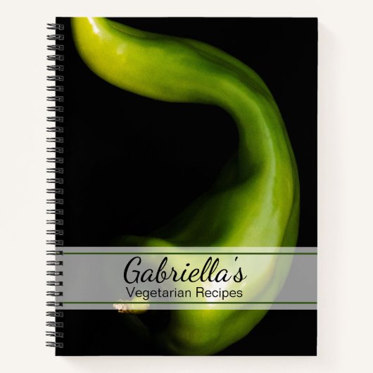 Grüne Paprika vegetarische Recia Notizblock (Vorderseite)