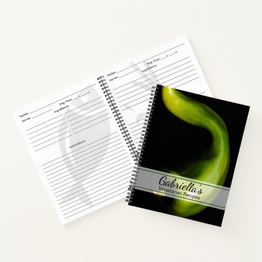 Grüne Paprika vegetarische Recia Notizblock (Innenseite)