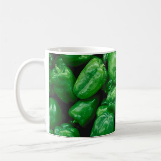 Grüne Paprikaschoten Kaffeetasse (Links)