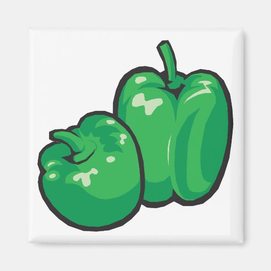 grüne Paprikaschoten Magnet (Vorne)