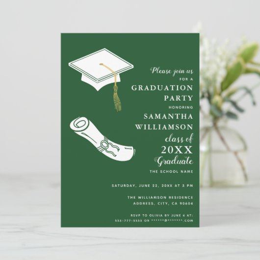 Grüne Partei für einfache Ausbildung Einladung (Stehend Vorderseite)