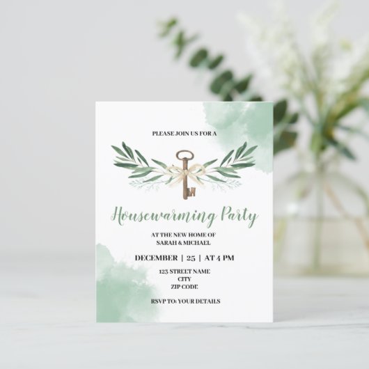 Grüne Party Einladung (Stehend Vorderseite)