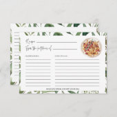 Grüne Pasta Küche Brautparty Recipe Cards (Vorne/Hinten)