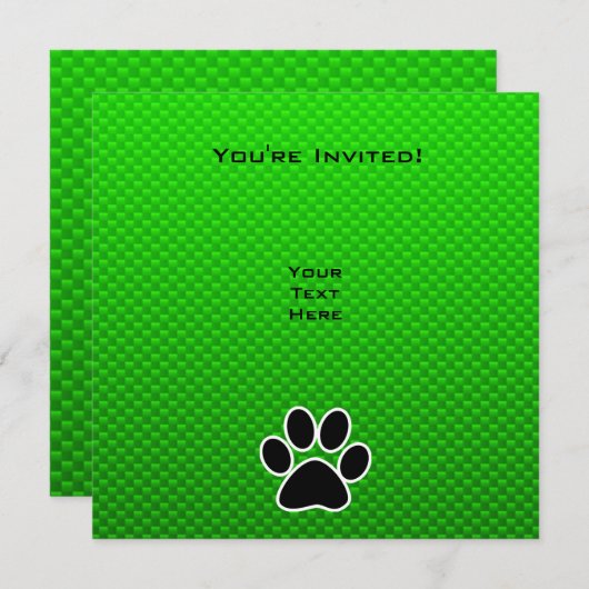 grüne Paste Einladung (Vorne/Hinten)