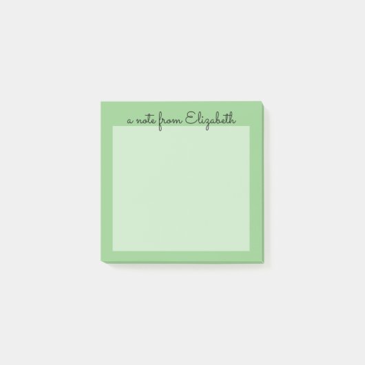 Grüne Pastel-Minimal Post-it Klebezettel (Vorderseite)