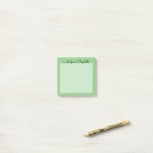 Grüne Pastel-Minimal Post-it Klebezettel (Auf Schreibtisch)