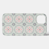 Grüne Pastell-Blumenfliesen Case-Mate iPhone Hülle (Rückseite (Horizontal))