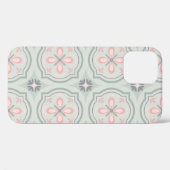 Grüne Pastell-Blumenfliesen Case-Mate iPhone Hülle (Rückseite (Horizontal))