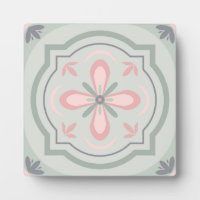 Grüne Pastell-Blumenfliesen