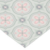 Grüne Pastell-Blumenfliesen Tischdecke (Schrägansicht)