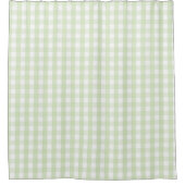 Grüne Pastell-Gingham-Muster Moderne Farmhaus-Deko Duschvorhang (Vorderseite)