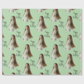 Grüne Pastell- und benutzerspezifische Geburtstags Geschenkpapier (Flach)