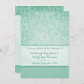 Grüne Pastelldamtel - feierliche Hochzeitseinladun Einladung (Vorne/Hinten)
