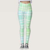 Grüne Pastelle Kariert Leggings (Vorderseite)