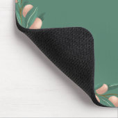 Grüne Pastellfarben mit rosa Blume Mousepad (Ecke)
