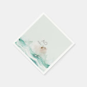 Grüne, pastellfarbene Aquarellfarbe Serviette (Ecke)